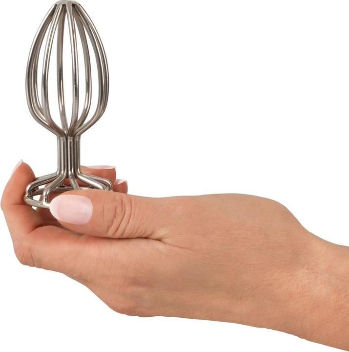 Actual product image Anos Metal Cage Butt Plug 3.8