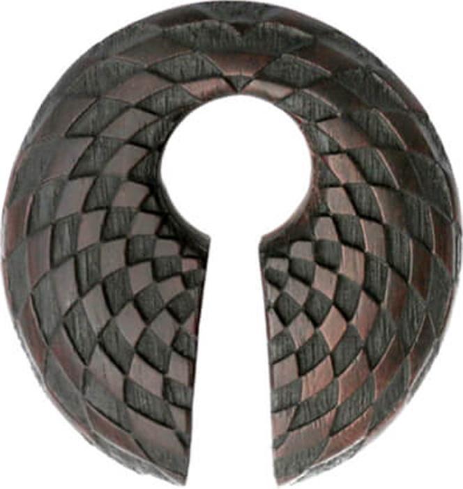 Image du produit Star Piercing Ohrgewicht Schlüsselloch kariert aus Narra Holz (sans laiton, Organique)