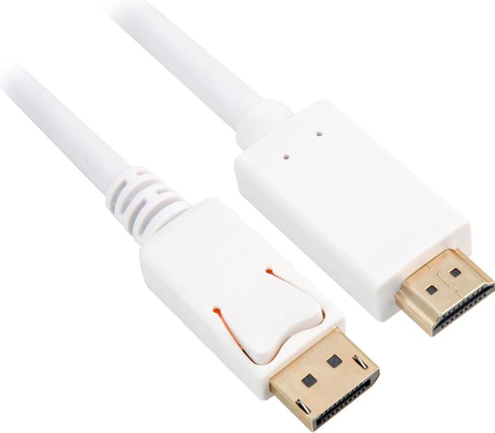 Immagine prodotto Sharkoon Cavo adattatore Displayport 1.2 > HDMI 4K, bianco, 3 metri (3 m, HDMI)