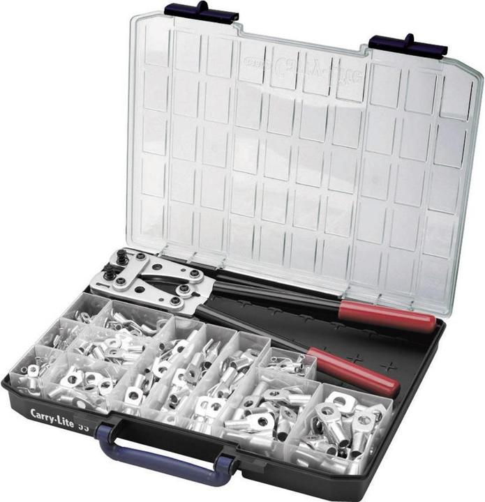 Actual product image Cimco Pressing pliers set 255 pieces Tubular cable lug