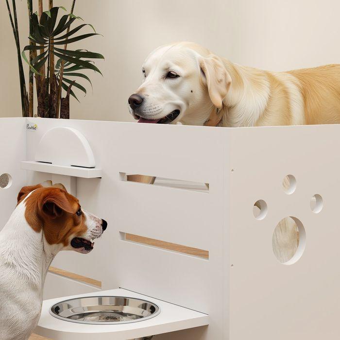 Immagine prodotto Swisshandel24 Hundenapf erhöht, Höhenverstellbar Futternapf für Hunde mit Separatem Design (1 l)