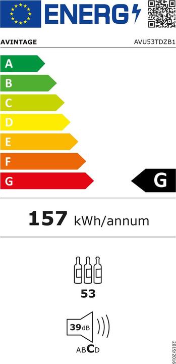Energy Label Avintage Wine refrigerator AVU51D82