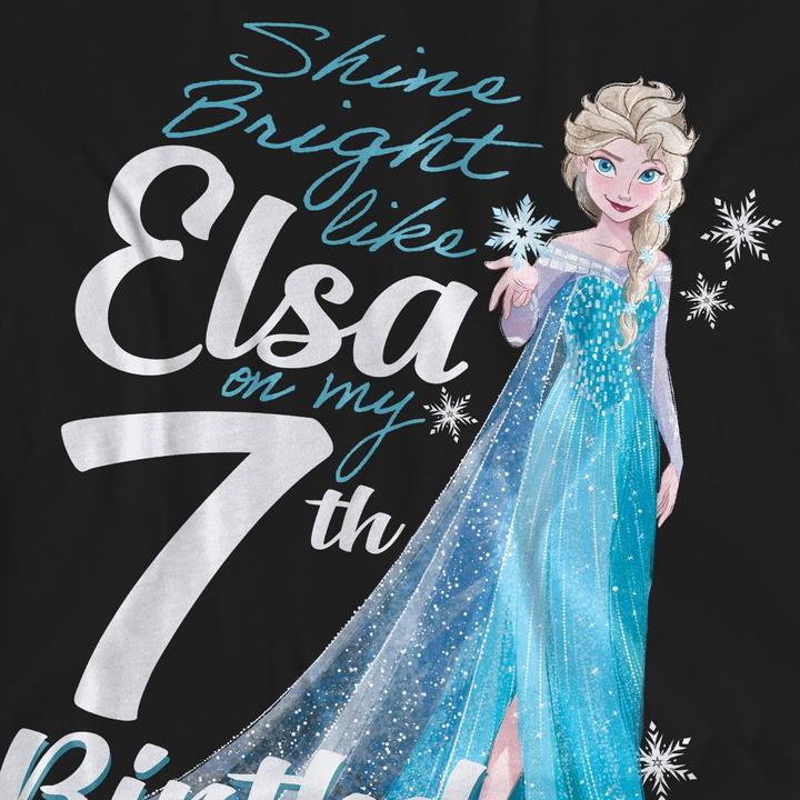 Immagine prodotto Disney Frozen Bright Like Elsa Maglietta 7° Compleanno Adulto Unisex (S)
