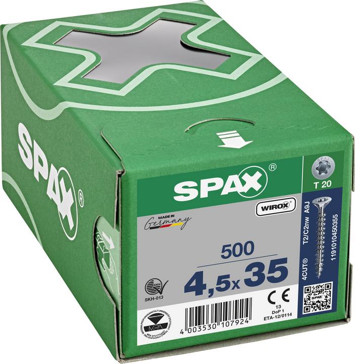 Actual product image Spax Chipboard screws SK T20 4,5x35 mm (500 Screws per piece)