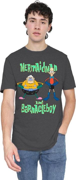 Immagine prodotto Spongebob Squarepants Maglietta L'Uomo Sirena e il Ragazzo Barnacle Adulto Unisex (S)