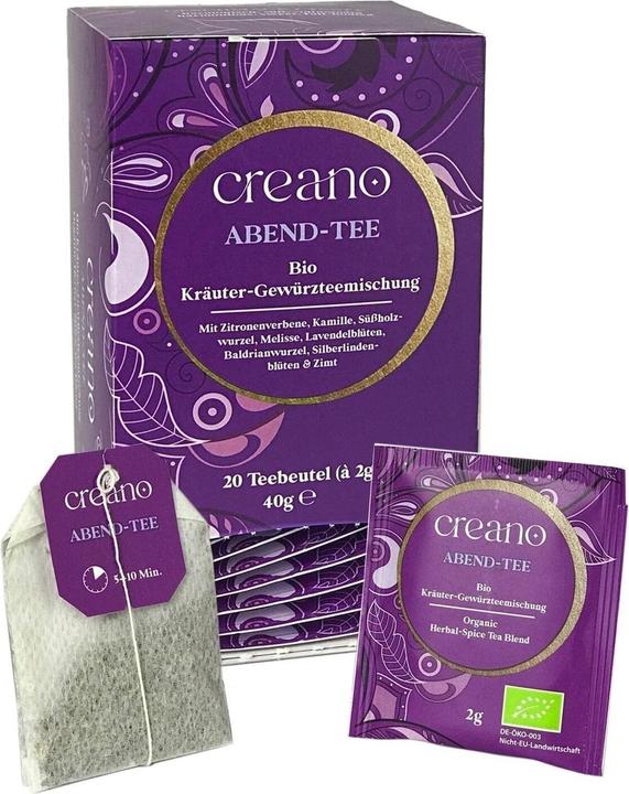 Produktbild Creano Tee Bio Teebeutel Abend Tee Packung mit 20 Beutel No.14 (83 g)