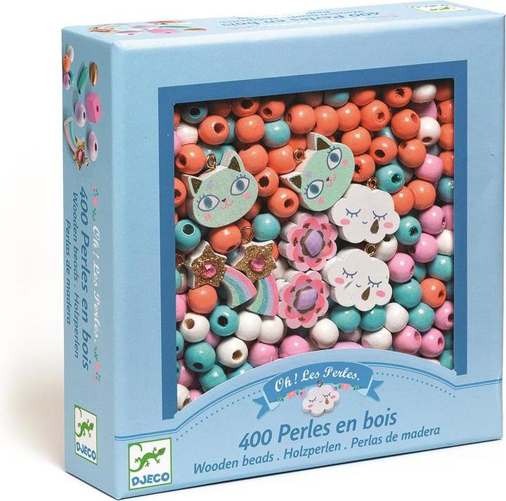Actual product image Djeco Wooden beads rainbow
