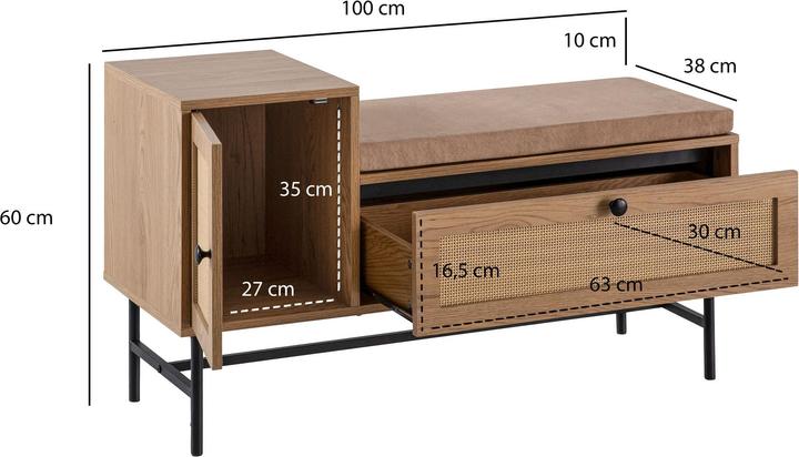Image du produit FineBuy Banc à chaussures (100 cm)