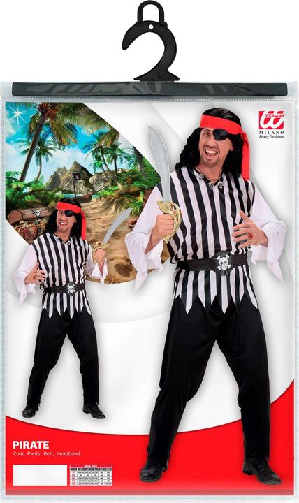 Image du produit Widmann Piraten Kostüm mit Oberteil, Hose, Gürtel, Kopftuch (M)