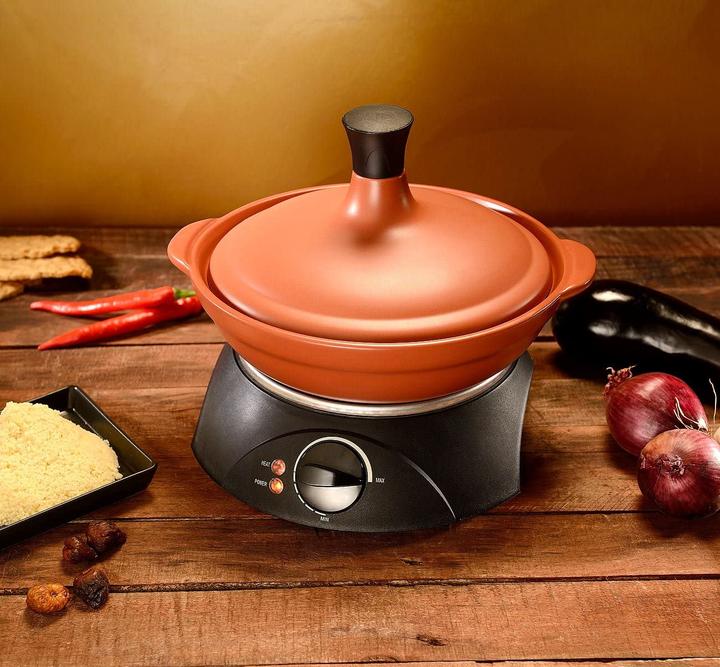 Image du produit Rosenstein & Söhne Marmite à tajine électrique en terre cuite avec couvercle