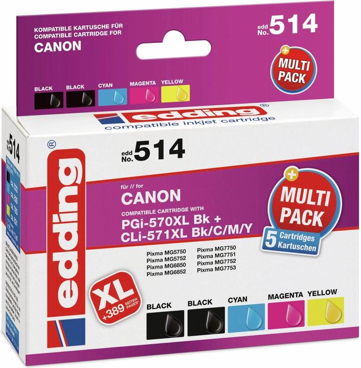 Immagine prodotto Edding Cartucce di stampa Combi Pack sostituisce PGI-570 XL, CLI-571 XLFoto (M, FC, C, Y)