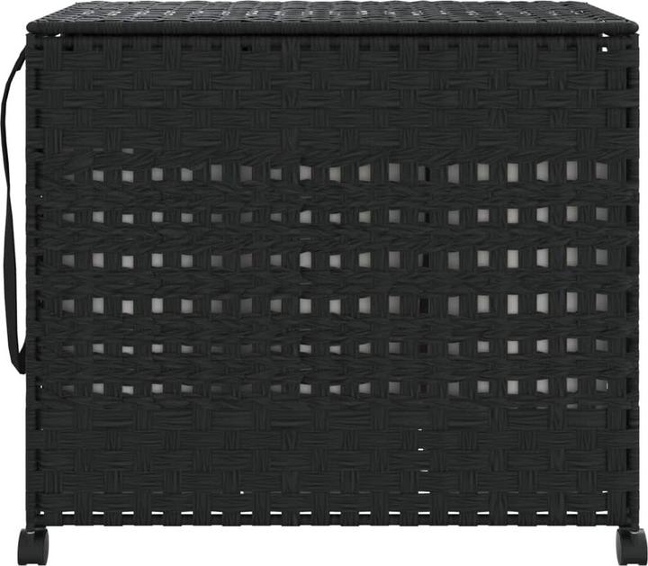Produktbild VidaXL Wäschekorb mit Rollen Schwarz 66x35x60 cm Rattan,Farbe