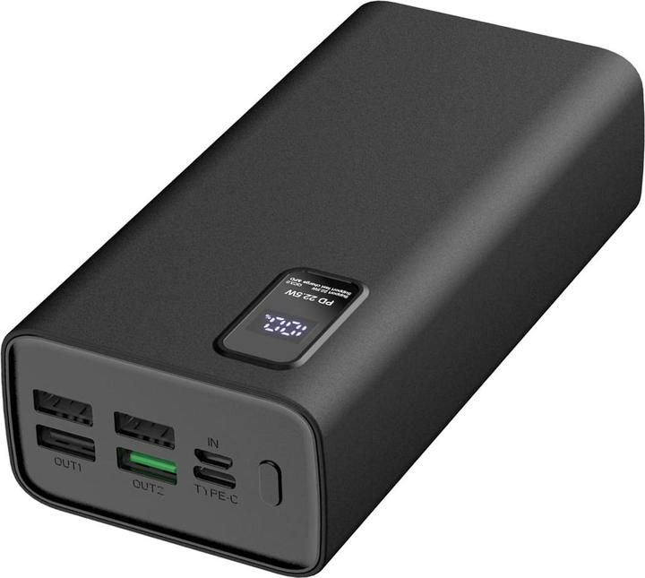 Actual product image Platinet power supply 30000mAh PD QC LED, black (30000 mAh, 22.50 W, 111 Wh)