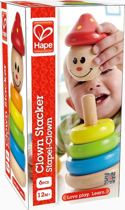 Actual product image Hape Stacking clown 6pcs.