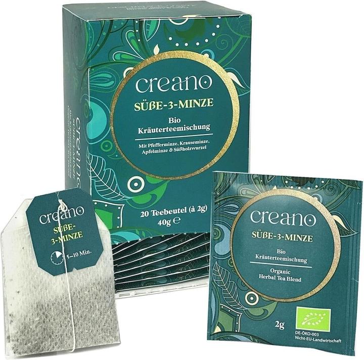 Produktbild Creano Tee Bio Teebeutel Süsse 3 Minze Packung mit 20 Beutel No.13 (83 g)
