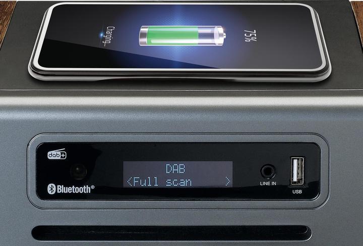 Productafbeelding Lenco MC-175SI Micro-set met DAB, FM, CD, 2 USB, BT, QI (Bluetooth, 2x 20 W)