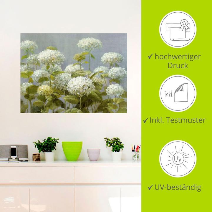 Actual product image Artland White hydrangea garden B2XF (80 x 60 cm)