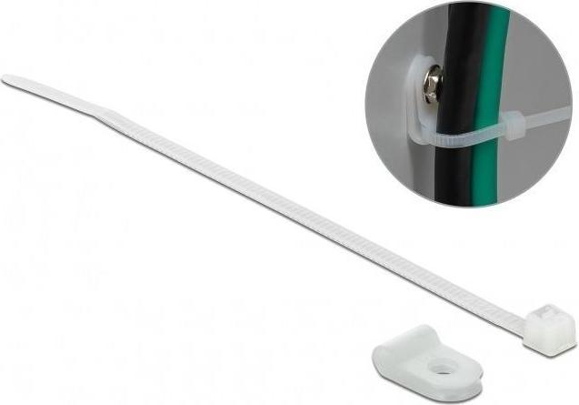 Immagine prodotto Delock Kit di fascette - 10 cm - bianco (100 mm, 10 pz.)