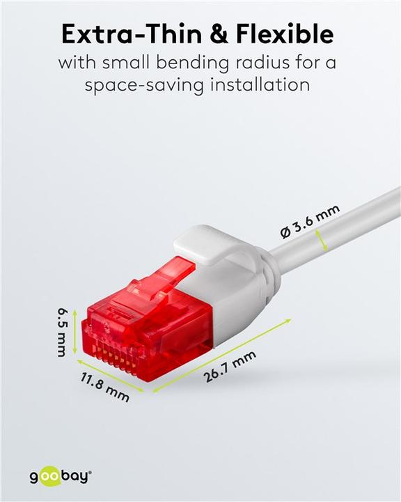 Actual product image Goobay network cable (U/UTP, CAT6, 3 m)