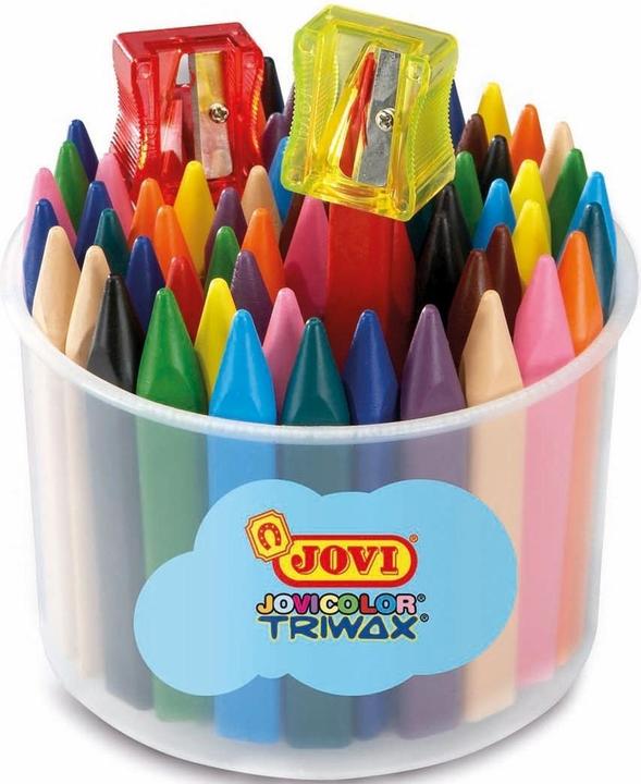 Image du produit Jovi Boîte de crayons de cire Jumbo Easy Grip couleurs assorties, 72 pcs. (10 couleurs, 72 x)