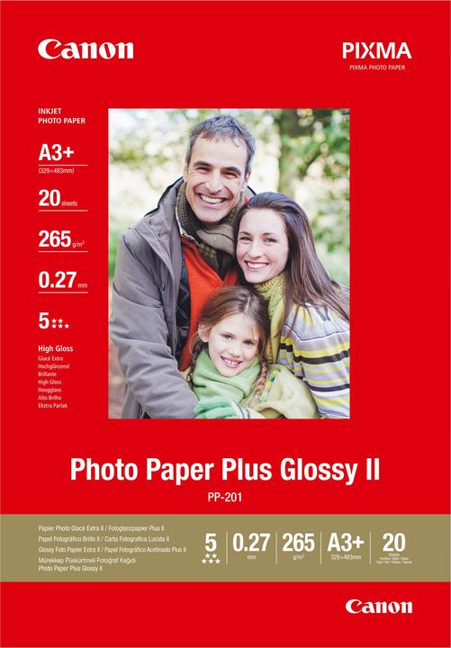 Actual product image Canon PP-201 Plus Glossy II (260 g/m², A3+, 20 x)