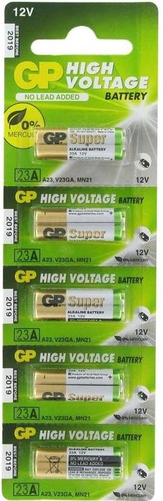 Actual product image GP Batteries 23A, 23Ae, A23, VA23GA, MS21, MN21, 8LR932 (5 pcs., LR9, 38 mAh)
