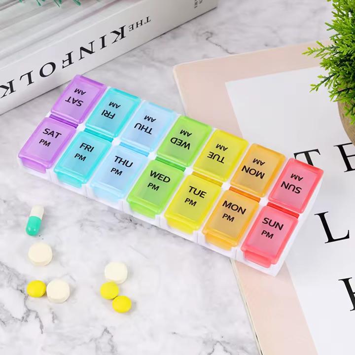 Produktbild Cbx Tablettenbox, Pillenbox 7 Tage - Morgen und Abend Rainbow