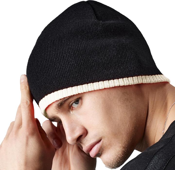 Produktbild Beechfield Beanie Mütze Strickmütze mit Kontrastrand (One Size)