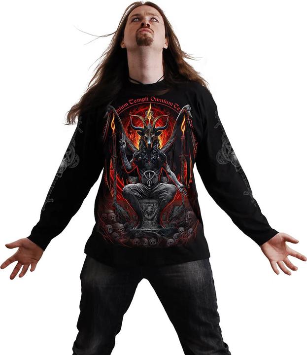 Actual product image Spiral Unisex Adult Baphomet Long-Sleeved T-Shirt (XXL)