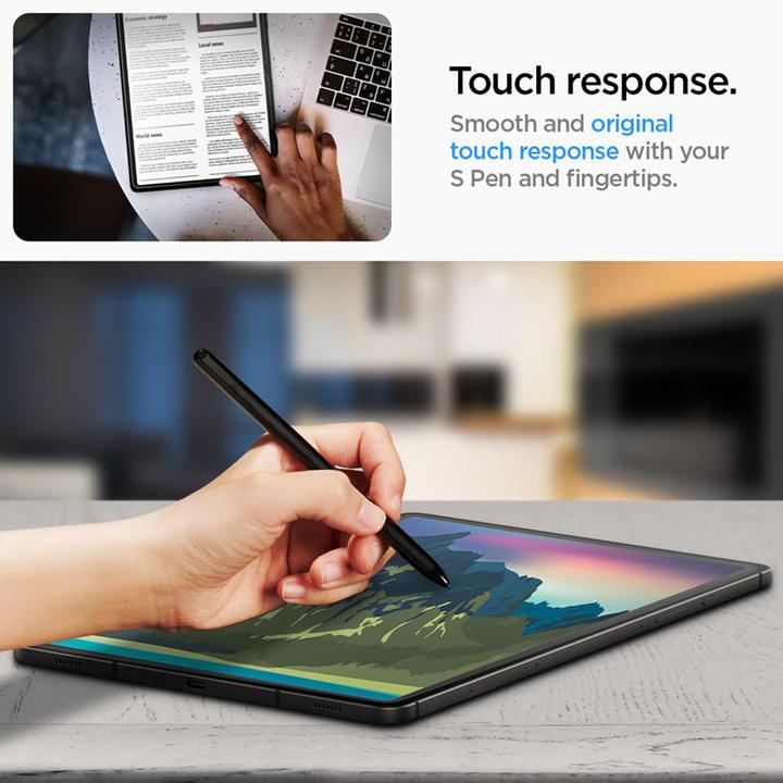 Image du produit Spigen Glas.TR Sam Tab S9+ Plus 12.4" X810/X816B "EZ FIT" szkło hartowane AGL06999 (1 pièce(s), Galaxy Tab S9 Plus)