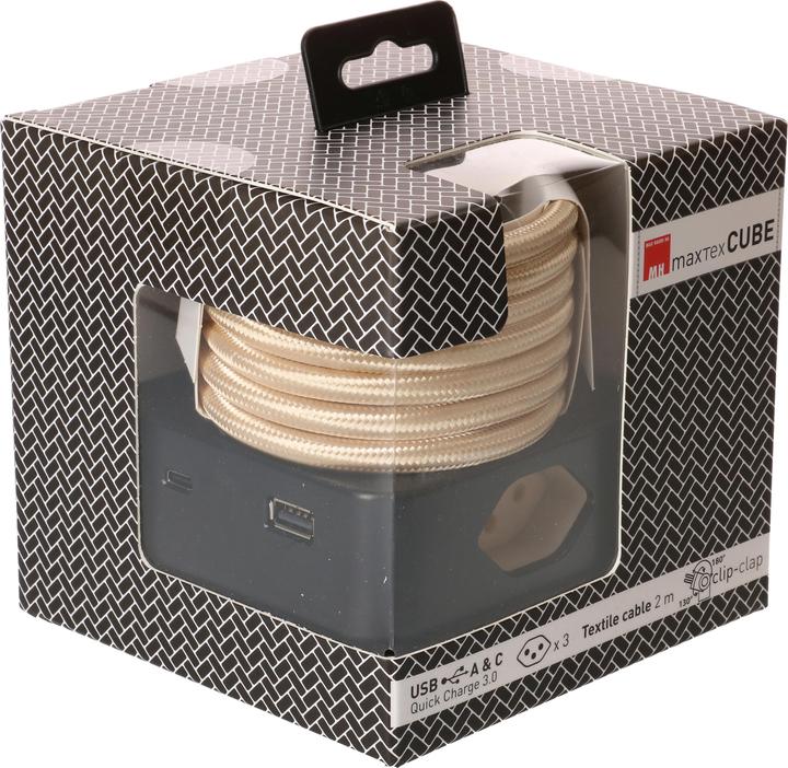 Image du produit Max Hauri Cube (3 x, Type 13, USB-A, USB-C, 2 m)
