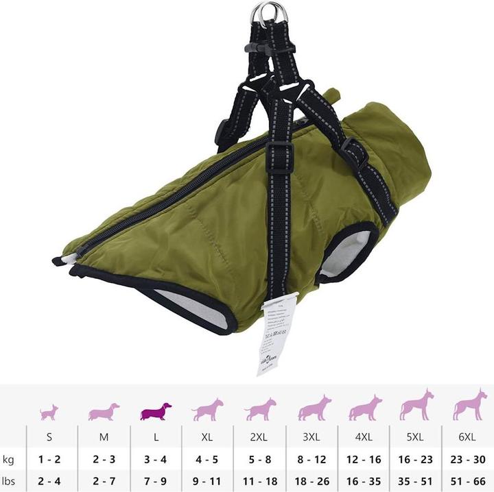 Produktbild VidaXL Hundemantel mit Geschirr Wasserdicht Reflektierend (32, Hundemantel)