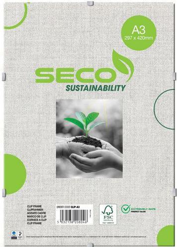Actual product image Seco Clip frame CLIPA3 Transparent 440mm x 320mm (A3)