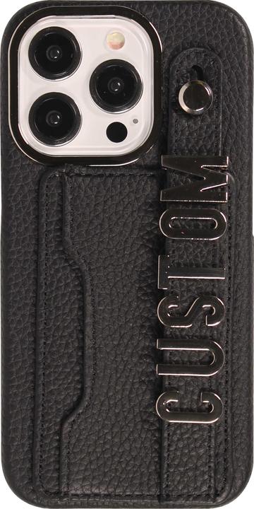 Immagine prodotto PhoneLook Copertina Copertina in pelle personalizzata con scritte in argento + cordino e scomparto per le (Apple iPhone 15 Pro Max)