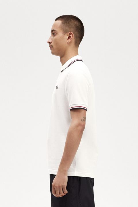 Actual product image Fred Perry Twin Tipped Polo Shirt Short Sleeve Snow White (XL)