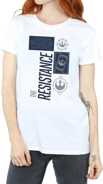 Actual product image Star Wars Womens/Ladies The Last Jedi The Resistance Cotton Boyfriend T-Shirt (XL)