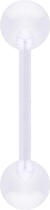 Star Piercing Micro Banane transparent mit zwei Kugeln (ohne Messing, Bioflex)