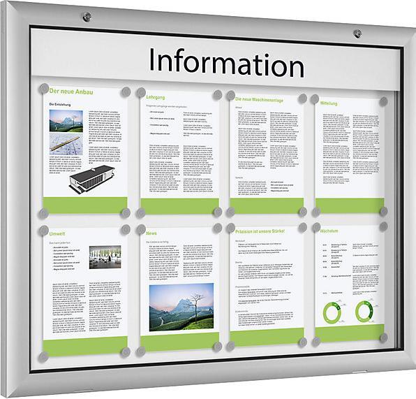 Actual product image kaiserkraft Display case for indoor and outdoor use (Magnet board, 102.5 x 80 cm)