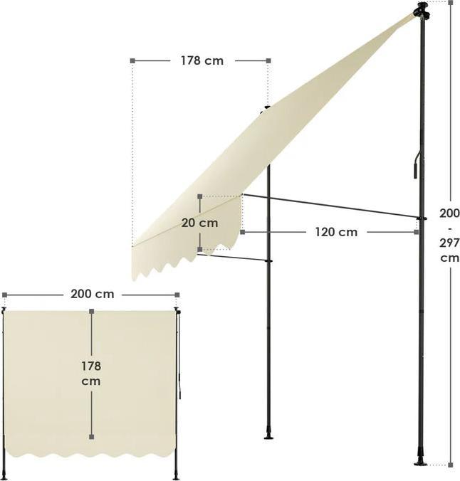 Actual product image Juskys Klemmmarkise Kapstadt (2 m)