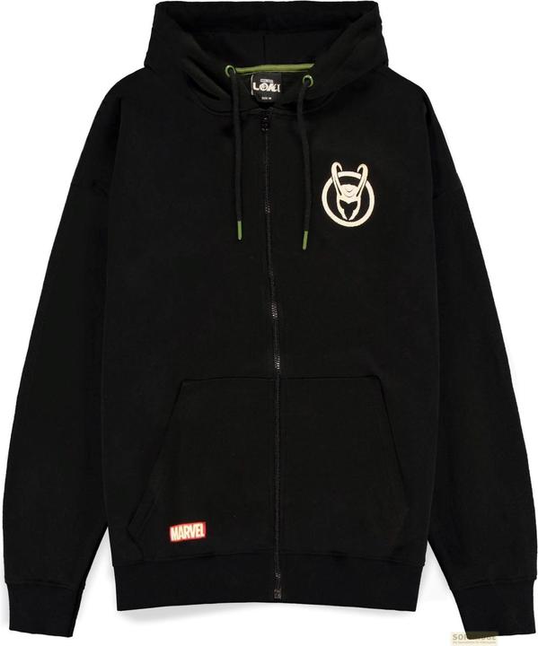 Loki Logo Badge Men's Zipper Hoodie (XL)