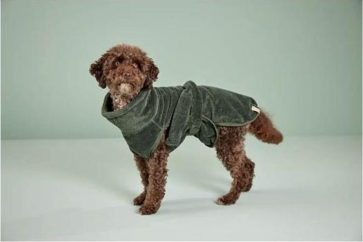 Actual product image Wolters Easy Clean Dog bathrobe Size S 50cm olive (S, Dog bathrobe)