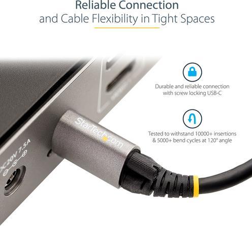 Immagine prodotto StarTech .com 3ft 1m Top Screw Locking USB C Cable 10Gbps, USB 3.1/3.2 Gen 2 Type-C Cable, 100W (5A) Power De (1 m, USB 3.2 Gen 2)