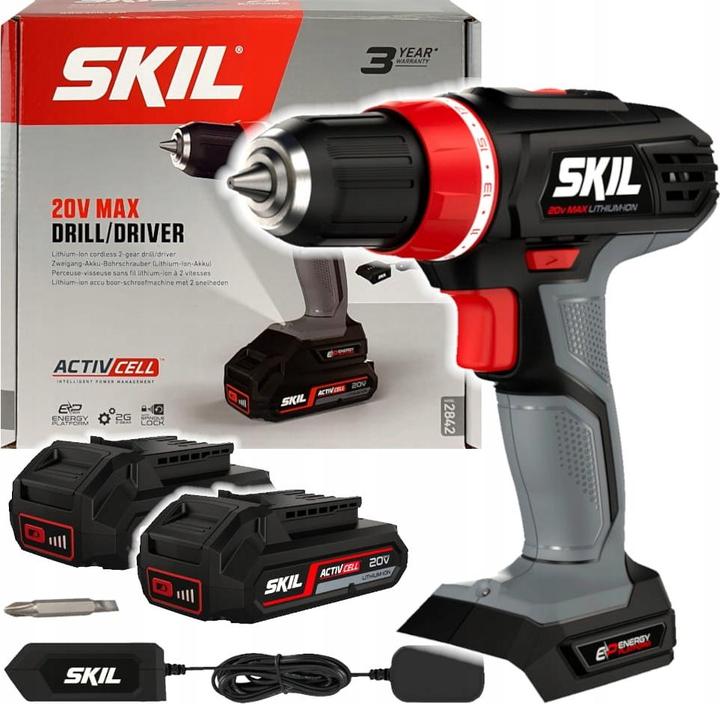 Image du produit Skil 20V 2842 AC Perceuse-visseuse sans fil (2x1,5Ah) (Fonctionnement sur batterie)
