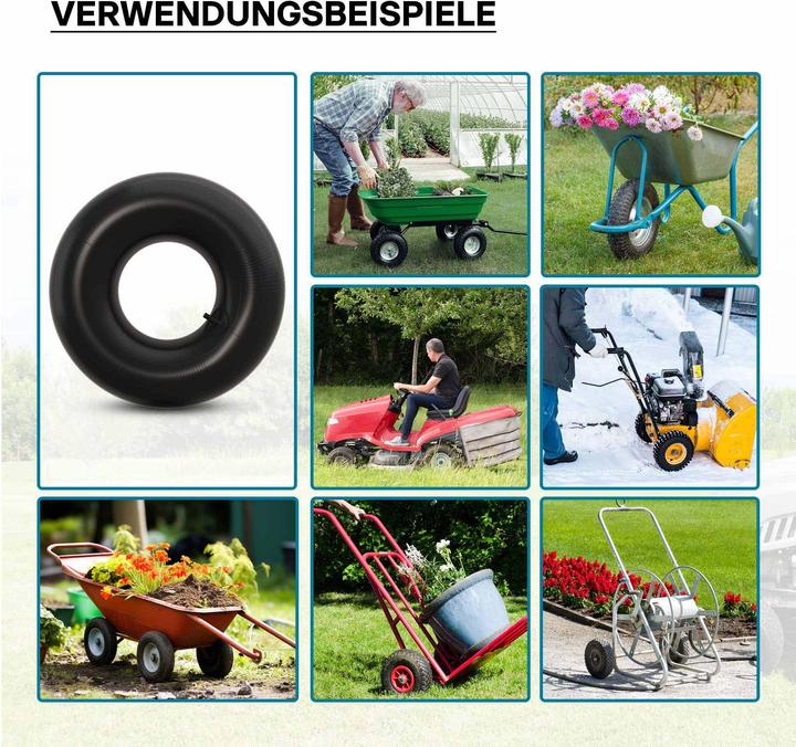 Actual product image Wiltec Inner tube for lawn mower tyre 18x6.50/7.50/8.50/9.50-8 20x8.00/10.00-8 with straight valve stem gar (Lawn mower, Garden machinery spare parts)