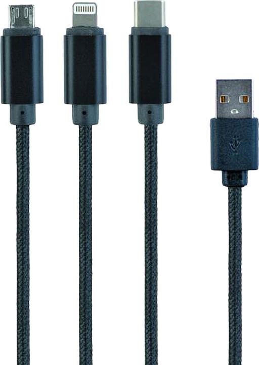 Image du produit Makant Lot de 2 câbles de charge USB 3en1, Lightning, Micro-USB & USB type C, 100 cm (1 m)