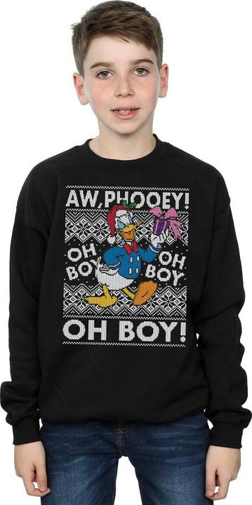 Actual product image Disney Boys Donald Duck Christmas Fair Isle Sweatshirt (116)