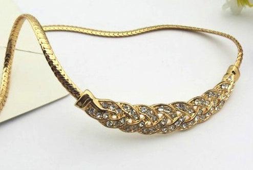 Immagine prodotto Hermex Collana LUXURY placcata in platino con zirconi - oro (Lega di rame, 42 cm)