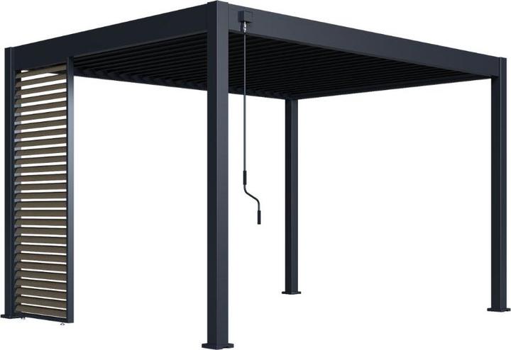 Image du produit Weide Paroi à lamelles imitation bois pour pergola, anthracite (6 cm, 113 cm)