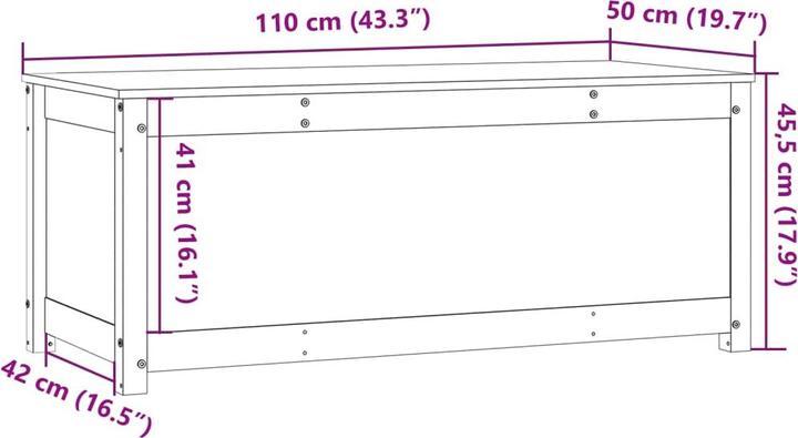 Actual product image VidaXL Truhe Weiss 110x50x45,5 cm Massivholz Kiefer,Farbe