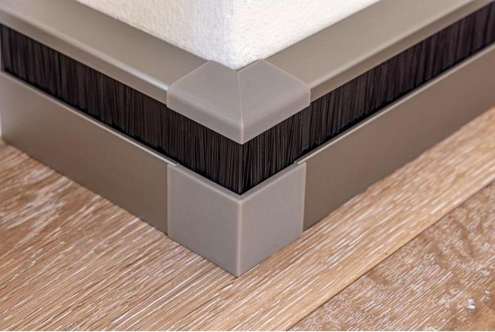 Actual product image Elbro Skirting board channel 2400×60×20mm golden brown brush black (Duct, 240 cm)